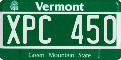 VT license plate XPC450