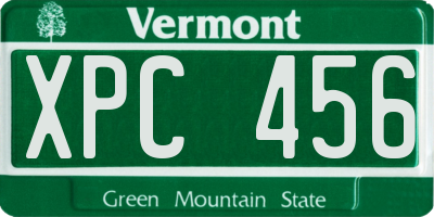 VT license plate XPC456