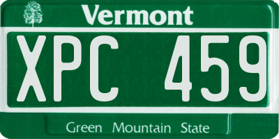 VT license plate XPC459