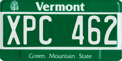 VT license plate XPC462