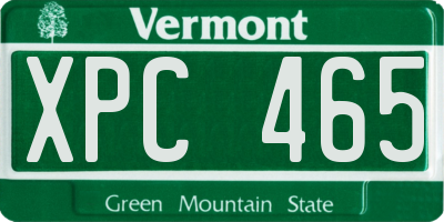 VT license plate XPC465