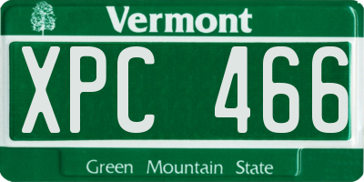 VT license plate XPC466