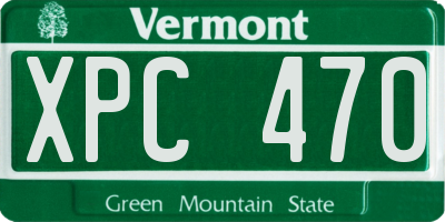 VT license plate XPC470
