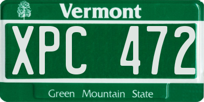 VT license plate XPC472