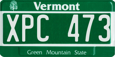 VT license plate XPC473