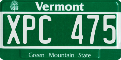 VT license plate XPC475