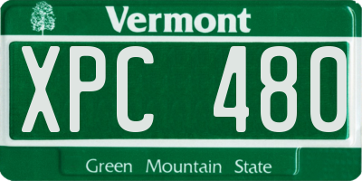 VT license plate XPC480