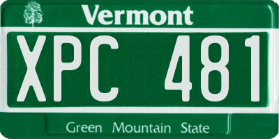 VT license plate XPC481