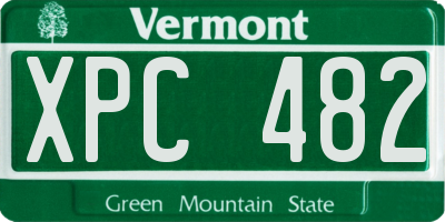 VT license plate XPC482