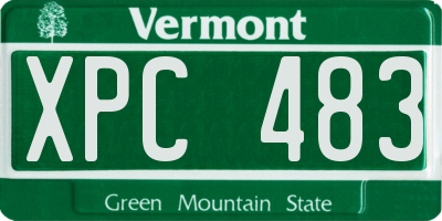 VT license plate XPC483