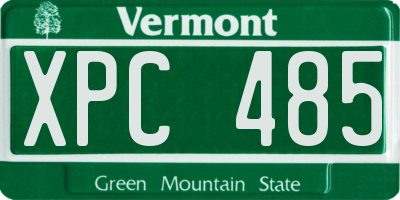 VT license plate XPC485