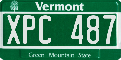 VT license plate XPC487