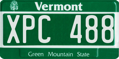 VT license plate XPC488