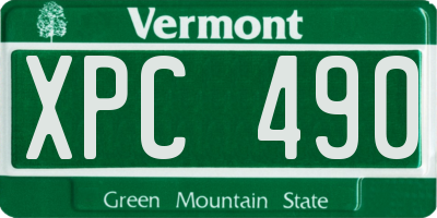 VT license plate XPC490