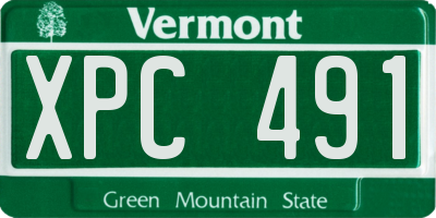 VT license plate XPC491