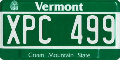 VT license plate XPC499