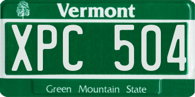 VT license plate XPC504