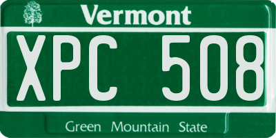 VT license plate XPC508