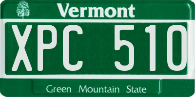 VT license plate XPC510