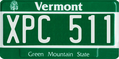 VT license plate XPC511
