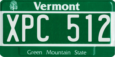 VT license plate XPC512