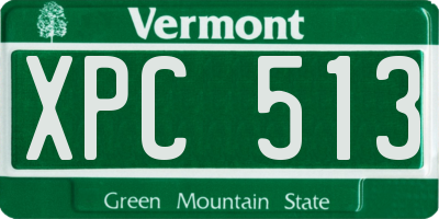 VT license plate XPC513