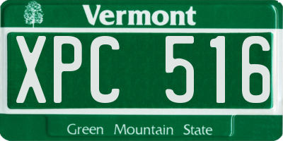 VT license plate XPC516