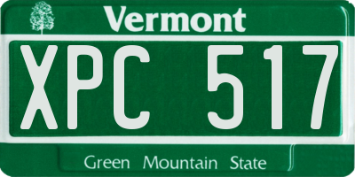 VT license plate XPC517