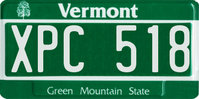 VT license plate XPC518