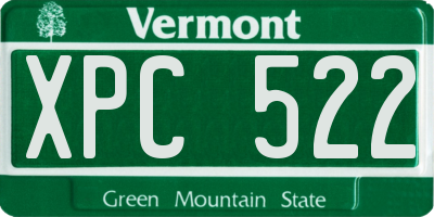 VT license plate XPC522