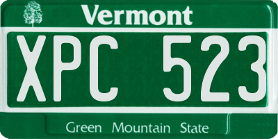 VT license plate XPC523