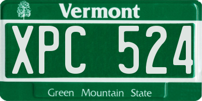 VT license plate XPC524
