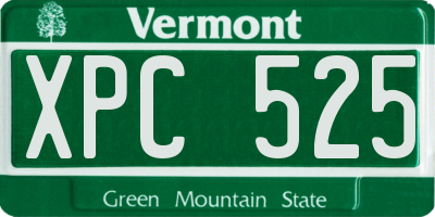 VT license plate XPC525