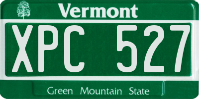 VT license plate XPC527