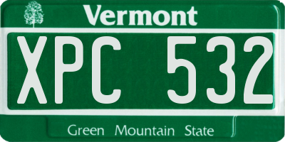 VT license plate XPC532