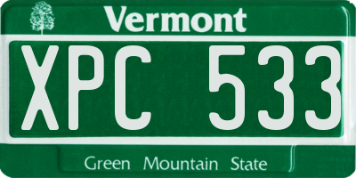VT license plate XPC533