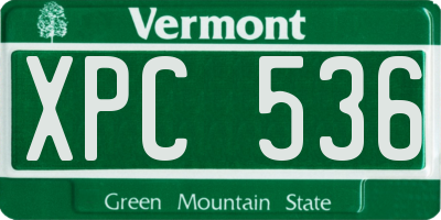 VT license plate XPC536