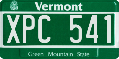 VT license plate XPC541