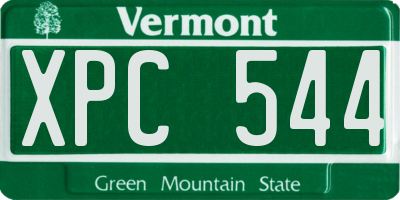 VT license plate XPC544
