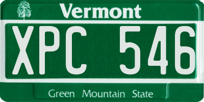 VT license plate XPC546