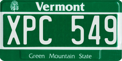 VT license plate XPC549