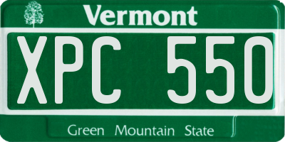 VT license plate XPC550