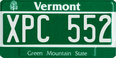VT license plate XPC552