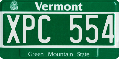 VT license plate XPC554