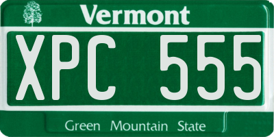 VT license plate XPC555