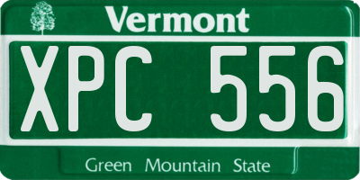 VT license plate XPC556