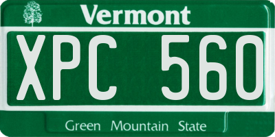 VT license plate XPC560