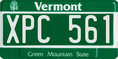 VT license plate XPC561