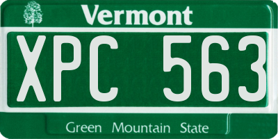 VT license plate XPC563