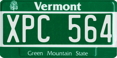 VT license plate XPC564